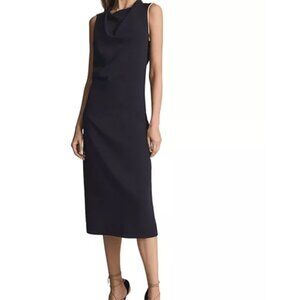 Reiss Gianna Cowlneck Midi Dress